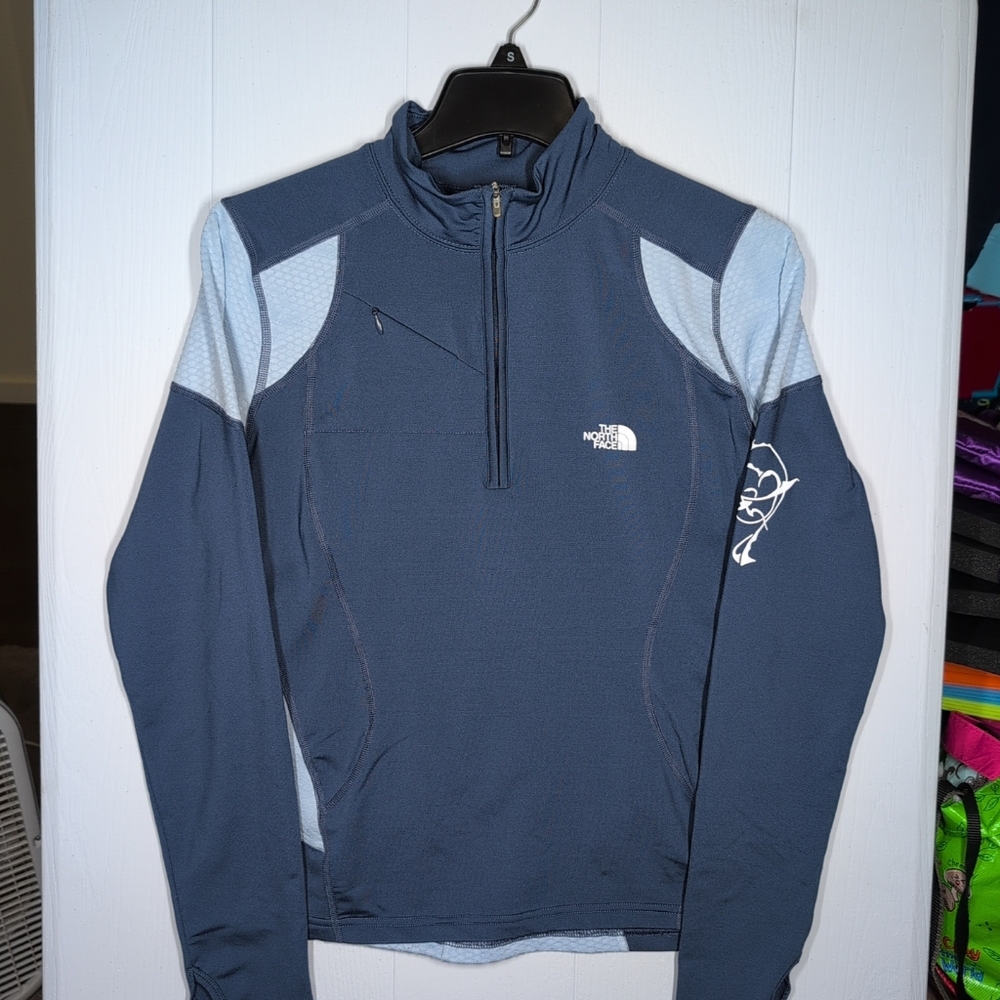 The North Face Womens Size M Blue Flight Series Vaporwick 1/4 Zip Pullover